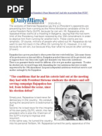 Why One Should Worry About Rajapaksa's Prime Minister Bid and Why Ex-President Fears FCID