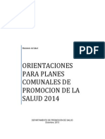 Orientaciones para Planes Comunales para La Promocion de La Salud 2014.