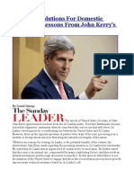 Domestic Solutions For Domestic Problems Lessons From John Kerry's Visit