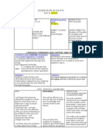 Lesson Plan For Ed 470 Eld & Sdaie: GRADE/Acquisition Level