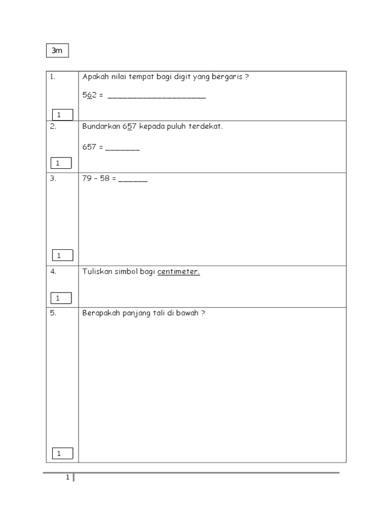 Soalan Matematik Akhir Tahun Tahun 2 Pdf