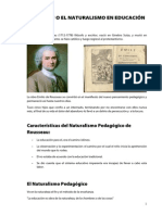 Resumen de Rousseau o el naturalismo de la educación