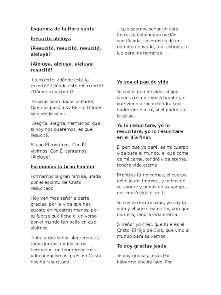 Esquema de la Hora Santa | PDF | Cristo (título) | Jesús