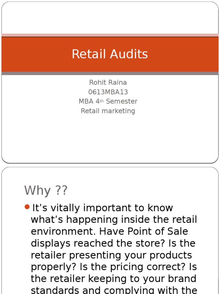 Retail Audit Insights and Methods | PDF | Business