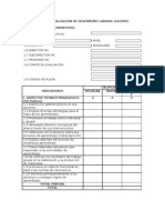 Ficha de Evaluación de Desempeño Laboral Docente