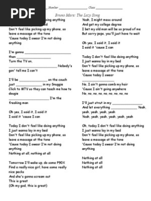 4rd Bruno Mars Lazy Idioms Pdf American Music Articles Needing Attention Number One Singles