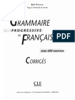 Grammaire Progressive Du Francais-Intermediaire-corriges