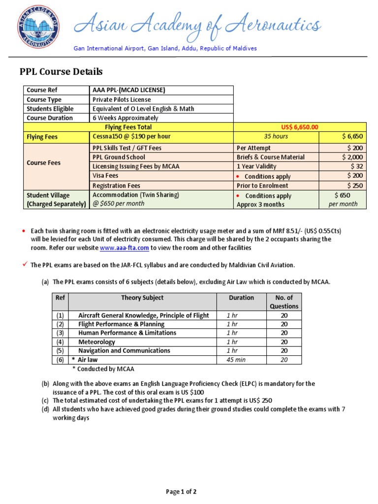 Private Pilot License Details | PDF | Pilot (Aeronautics) | Industries