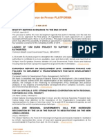 Revue de Presse PLATFORMA: Semaine (S) 27 Avril - 8 Mai 2015