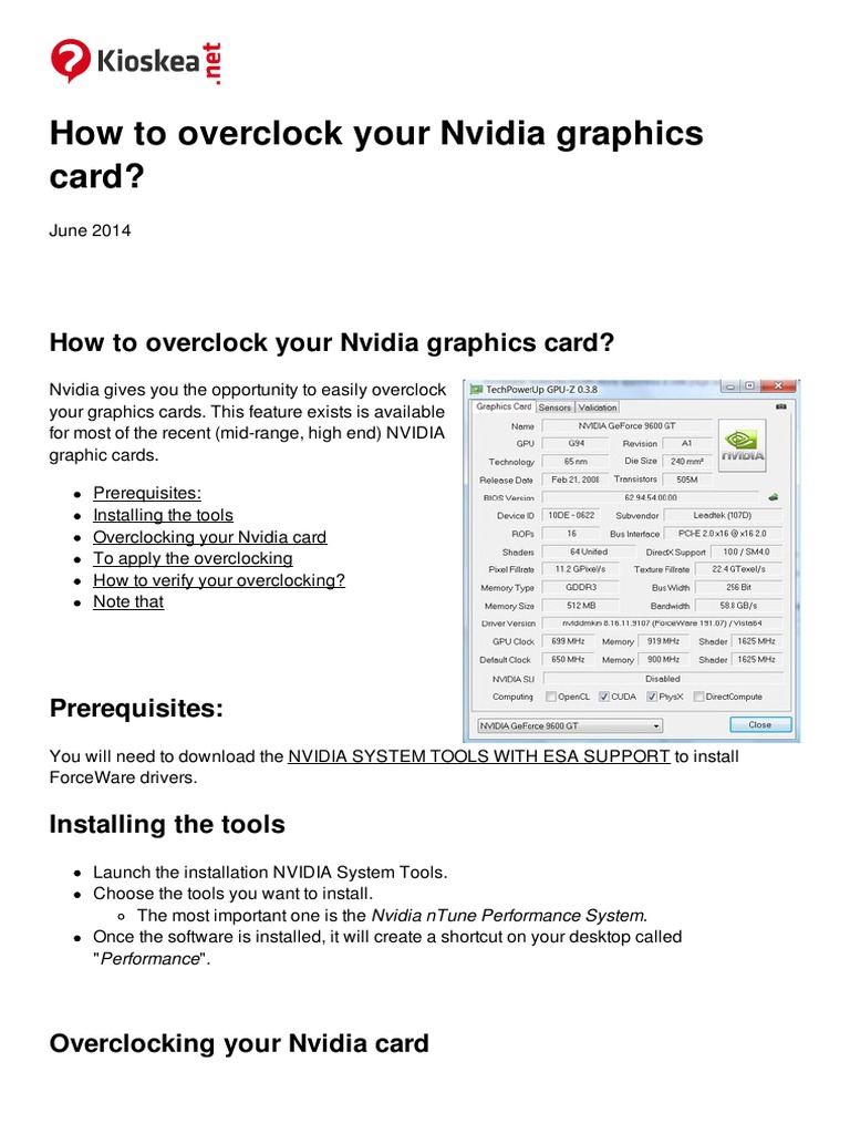 How To Overclock Your Nvidia Graphics Card 8011 n6w8pj | PDF | Areas Of ...