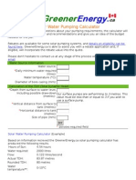 Solar Water Pumping Calculator