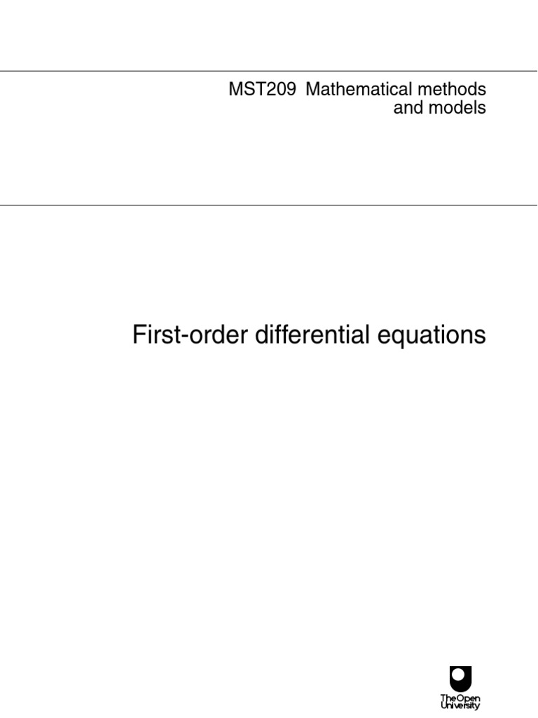 Mst209 Mathematical Methods And Modeling And Simulation