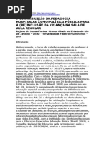 Pedagodia hospitalar e políticas públicas