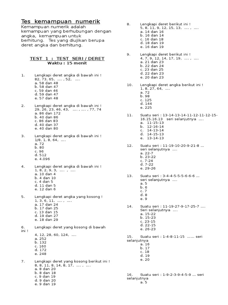 Jitu Soal Psikotes Untuk Rsbi Sma