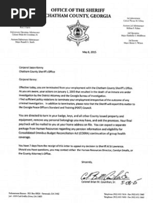Chatham County Sheriff's Office termination letters