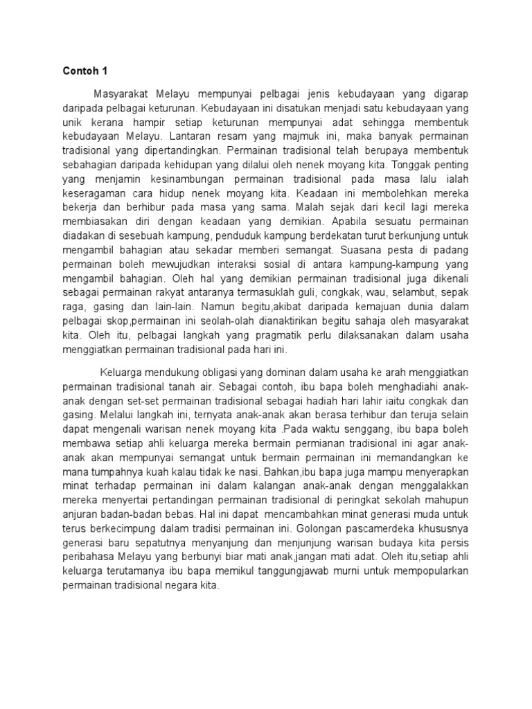 Contoh Karangan Permainan Tradisional Pdf