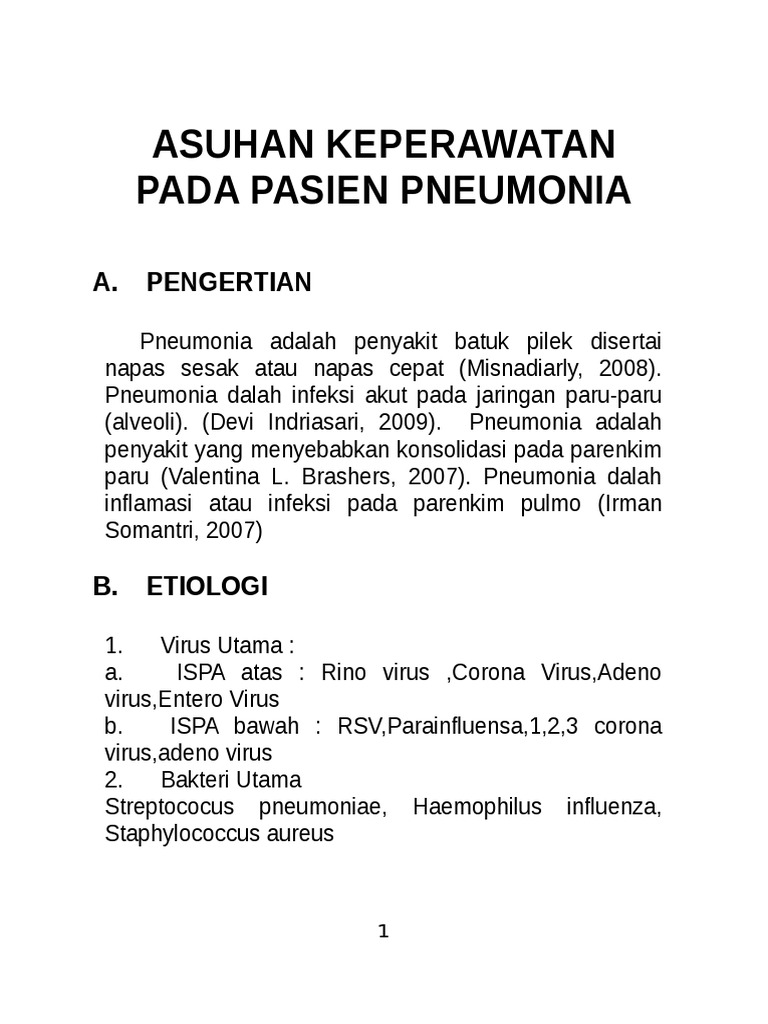 Asuhan Keperawatan Pada Pasien Pneumonia