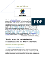 Wipro Technical and HR Interview Questions PDF