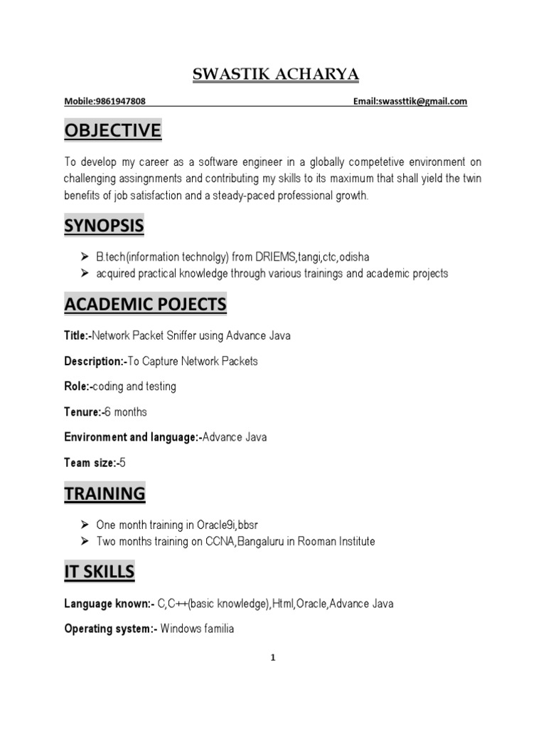 Software Engineer Career Profile | PDF