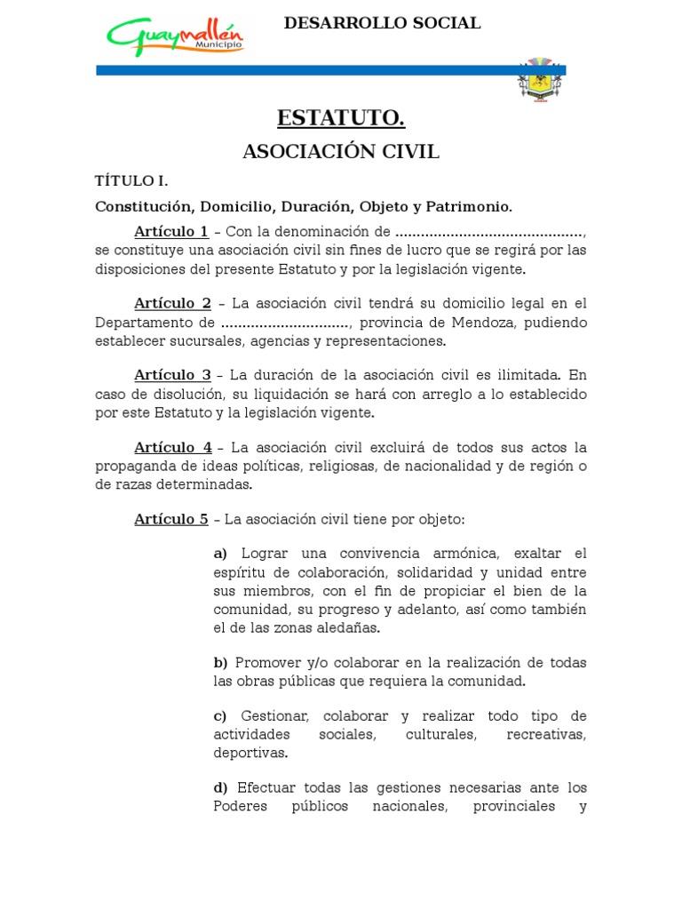 MODELO ESTATUTO ASOCIACION CIVIL SIN FINES DE LUCRO.docx Comisión Europea Contabilidad