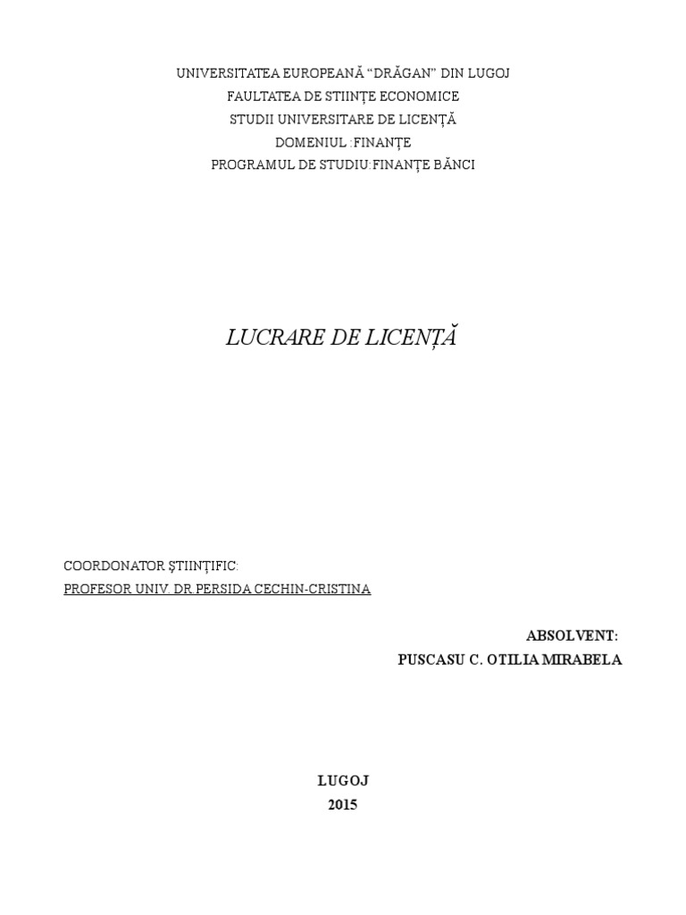 Model Lucrare de Licenta | PDF