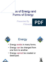 Types and Forms of Energy