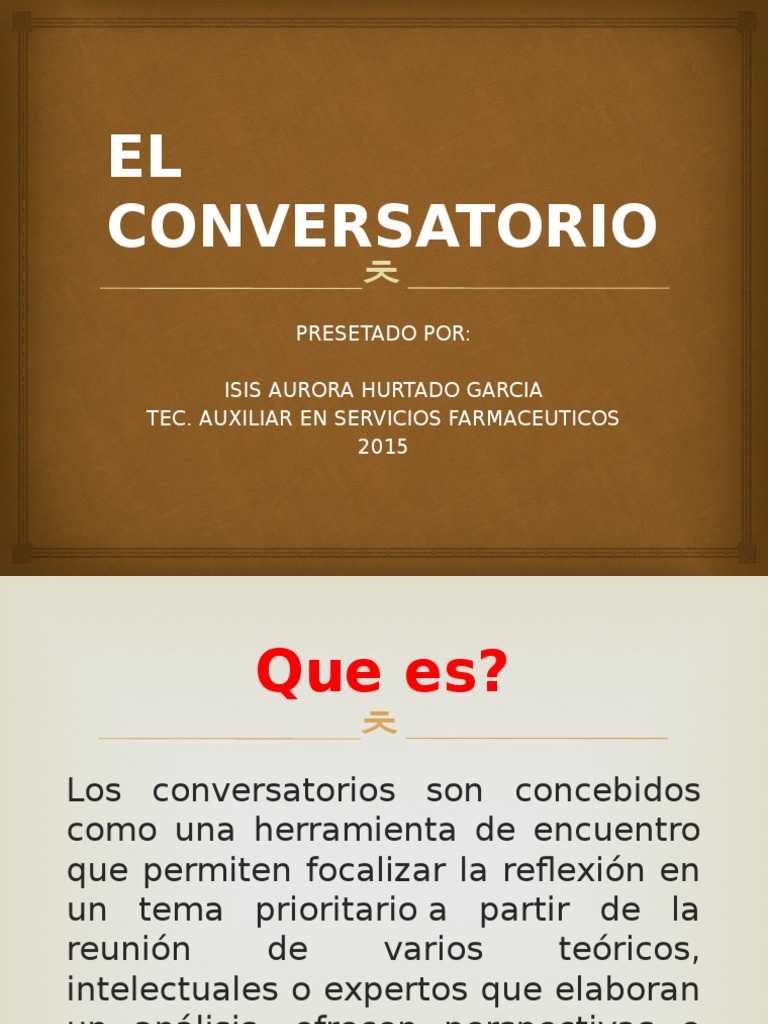 Definición y Metodología del Conversatorio | PDF