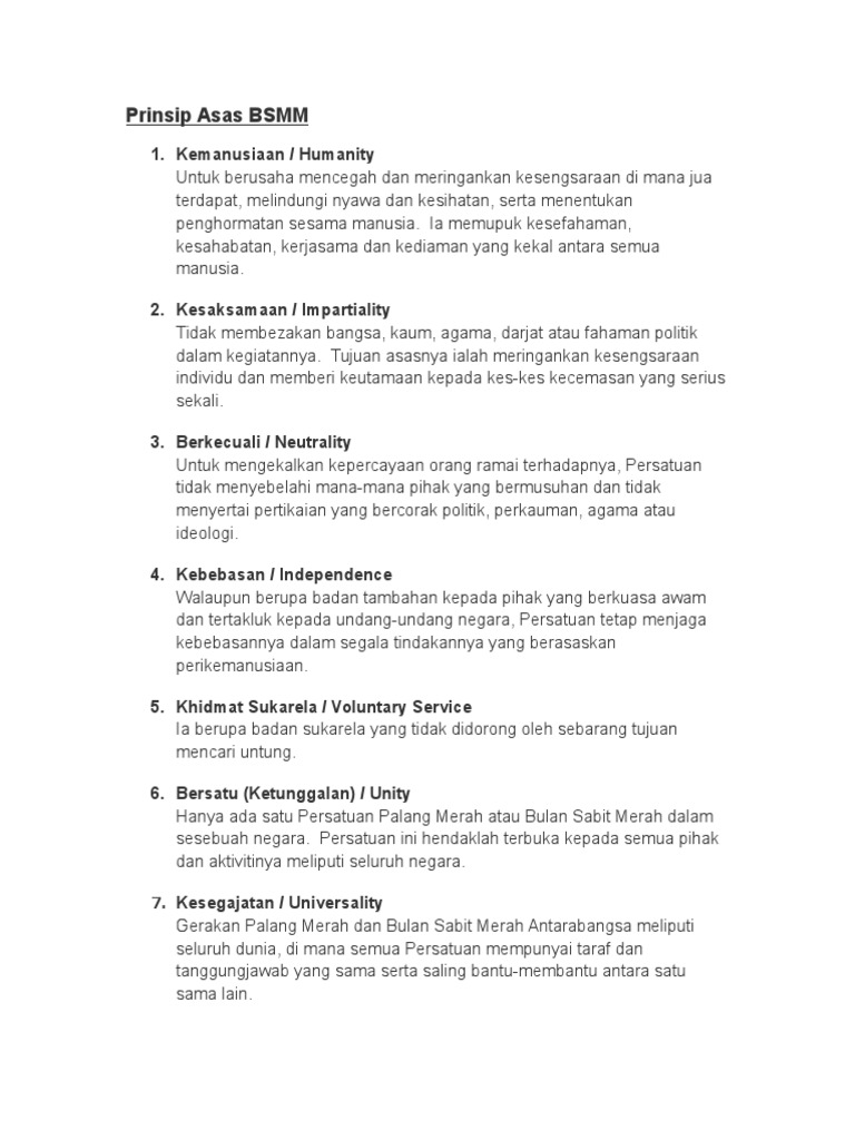 Prinsip Asas BSMM | PDF