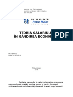 Teoria Salariului in Gandirea Economica