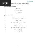 Power Series Formulas