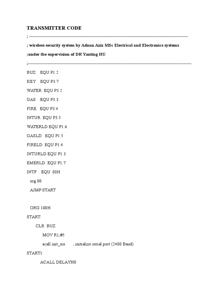 Transmitter Code | PDF | Computers | Technology & Engineering