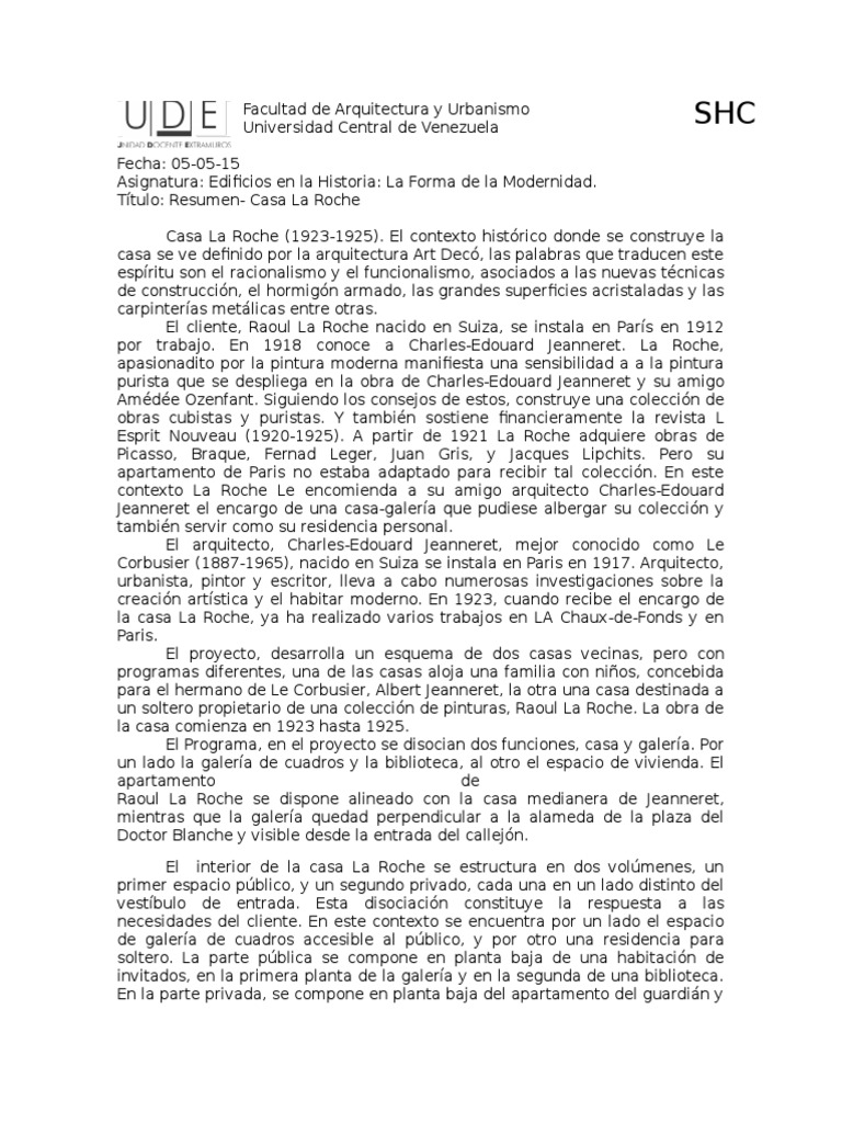 Resumen Casa LaRoche .  Medios de arte, Arte y materiales 