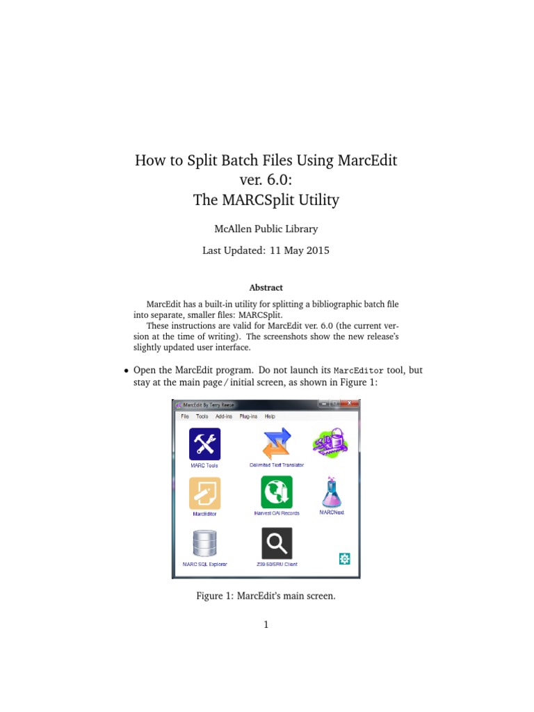 Split Batch Files with MARCSplit | PDF | Computers | Art