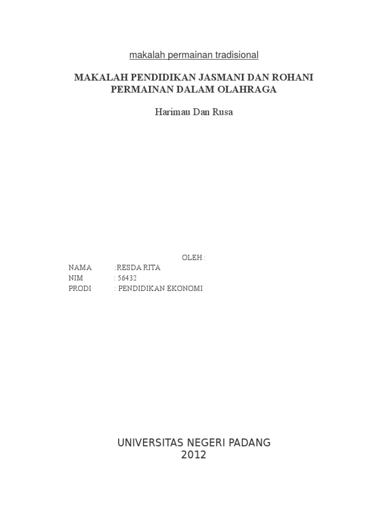 makalah permainan tradisional - Kata Pengantar Makalah Permainan Tradisional