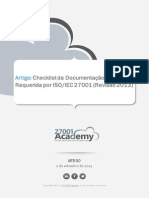 Checklist of ISO 27001 Mandatory Documentation PT