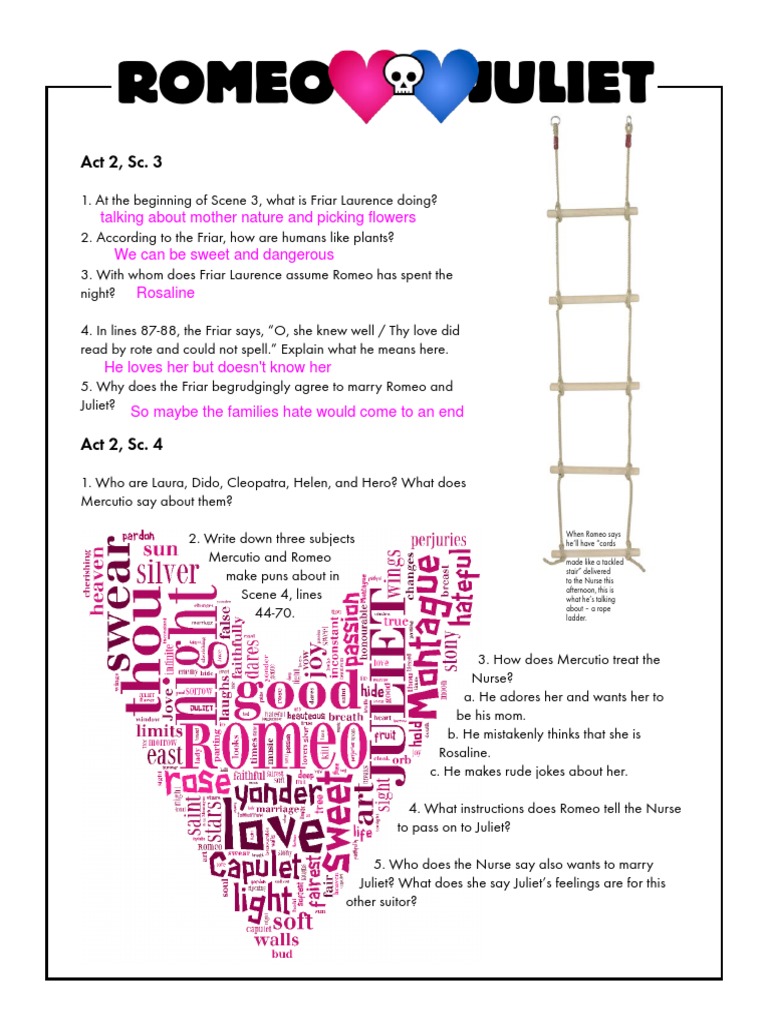 Analysis of Romeo and Juliet Act 2 Scenes 3-4 | PDF