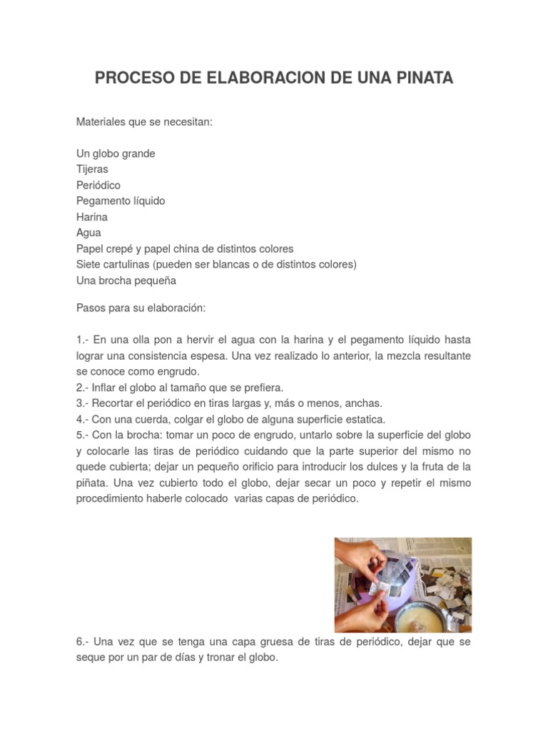 Proceso de Elaboracion de Una Pinata