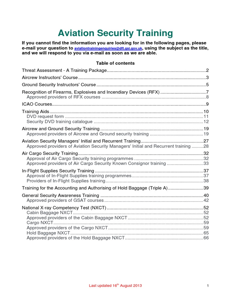 GSAT Aviation Security Training Overview | PDF | Airport Security ...