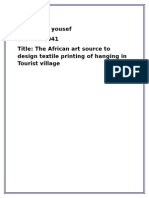 Dina Tallat Yousef 01004162041 Title: The African Art Source To Design Textile Printing of Hanging in Tourist Village