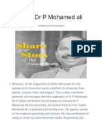 Support DR P Mohamed Ali (A Website For All His Well-Wishers)