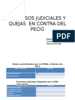 Procesos Judiciales y Quejas en Contra Del Pecig