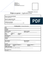Prijava Za Posao Application Form: Osobni Podaci