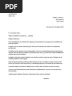 Demande Manuscrite Au Nom de Monsieur Le Doyen