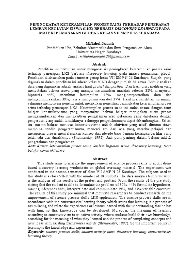 Contoh Soal Keterampilan Proses Sains Biologi Smp