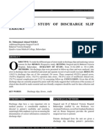 Discharge Slip Errors (DR Muhammad Ahmad, Islamabad, Pakistan)