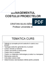 Managementul Costului Proiectelor