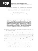 the functional independence of explicature and implicature