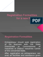 Registration Formalities For A New Firm