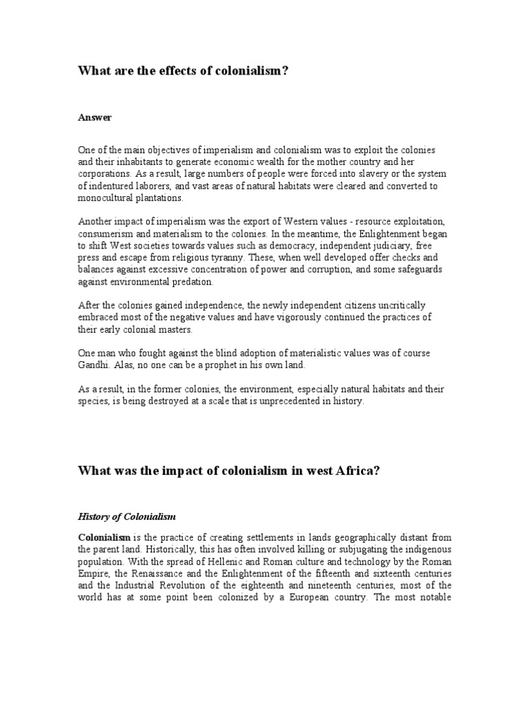 Positive impact of colonialism in africa image