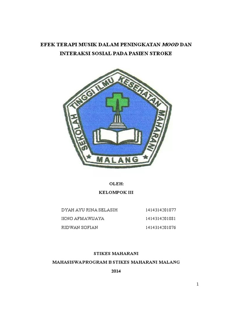 Terapi Musik Pasien Stroke Jurnal Kelompok 3 Terapi Musik Pasien Stroke Jurnal Kelompok 3